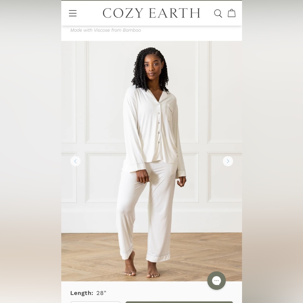 Cozy Earth women’s bamboo stretch-knit classic short pajama pants size small NWT